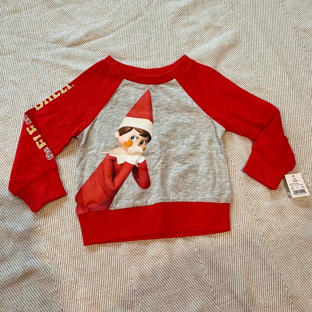 Elf On The Shelf Toddler Baby Long Sleeve Christmas Shirt NWT 18m